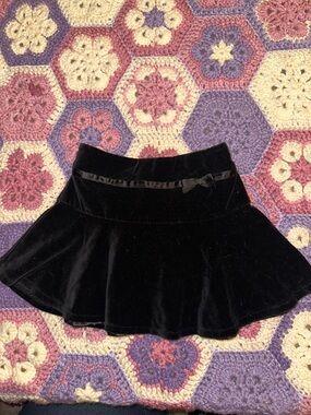 The Children's Place Black Velvet Circle Skirt with Satin Bow